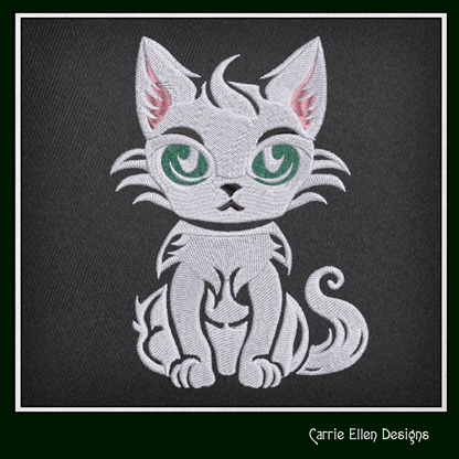 Sassy Black Cat Machine Embroidery Design, Black Cat with an Attitude, Cat Lover Design, 6 Sizes (2670)