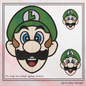 Luigi Face Applique Machine Embroidery Design | Fun Kids Stitch File, 6 sizes (2697)