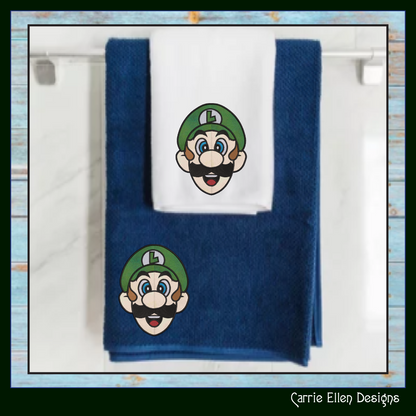 Luigi Face Applique Machine Embroidery Design | Fun Kids Stitch File, 6 sizes (2697)