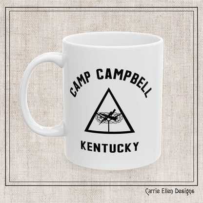 Camp Campbell Kentucky Ceramic Mug – Vintage WWII U.S. Army Graphic Reproduction – 11oz & 15oz Sizes (P-6058)