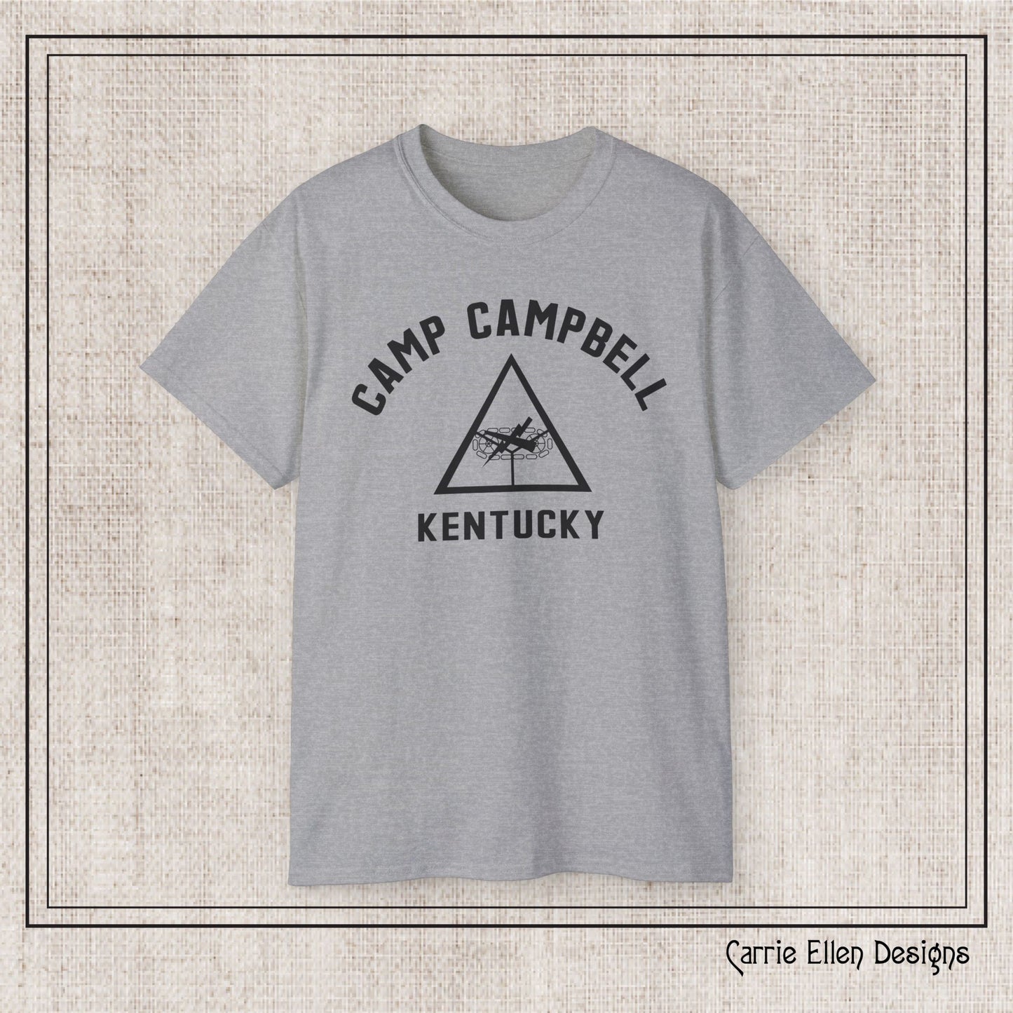 Camp Campbell Kentucky Short Sleeve Tee – Vintage WWII U.S. Army Reproduction T-Shirt, Military Pride Tee, Veteran Gift (P-6057)