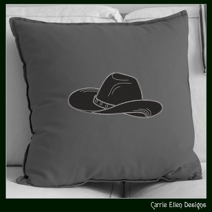 Cowboy Hat Machine Embroidery Design | Western Hat Embroidery File | Country Rodeo Ranch Stitch Pattern, 6 Sizes (2722)