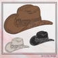 Cowboy Hat Machine Embroidery Design, Western Cowgirl Hat, Southern Charm Trendy Design, 6 Sizes (2723)