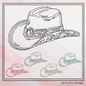 Cowboy Hat Machine Embroidery Design, Western Cowgirl Hat Line Art, Southern Charm Trendy Sketch, 6 Sizes (2724)