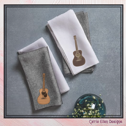 Acoustic Guitar Machine Embroidery Design | Country Music Guitar Embroidery File | Western Musical Instrument Stitch Pattern, 6 Sizes (2726)