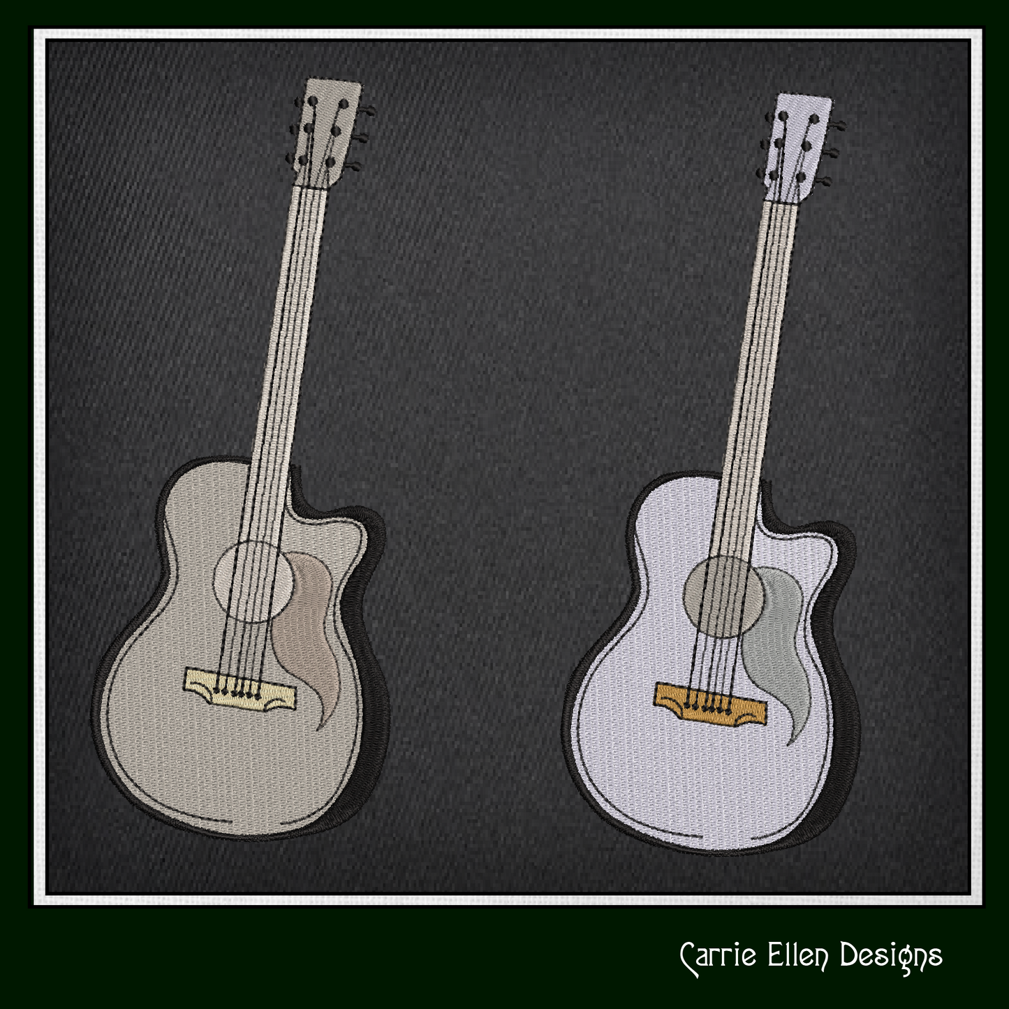 Guitar Machine Embroidery Design | Musical Instrument Embroidery Pattern, 6 Sizes (2730)