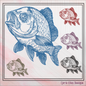 Ocean Fish Machine Embroidery Design, Fish Sketch Line Art Design, Marine Life Embroidery, 6 Sizes (2744)