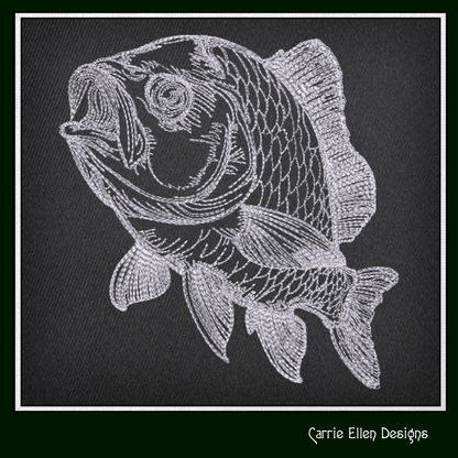 Ocean Fish Machine Embroidery Design, Fish Sketch Line Art Design, Marine Life Embroidery, 6 Sizes (2744)