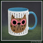 Spotted Cat Mug with Pink Sunglasses Accent Coffee Cup | 11oz 15oz (3812)