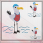 Seagull Machine Embroidery Design, Pirate Ship Crew Embroidery Pattern, Seagull Pirate Sailor Beach Design, 6 Sizes (2782)