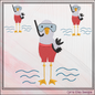 Seagull Machine Embroidery Design, Pirate Diver Embroidery Pattern, Seagull Pirate with Mask and Snorkel, 6 Sizes (2785)