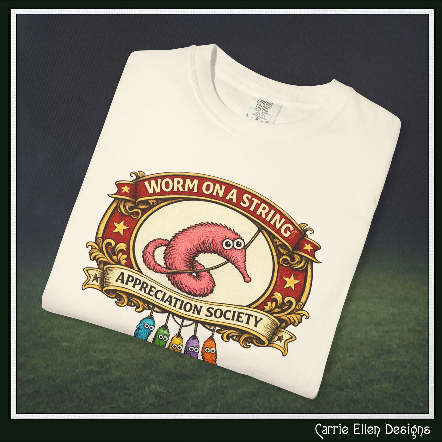 Worm on a String Appreciation Society T-Shirt | Comfort Colors® Short Sleeve Tee (3897)