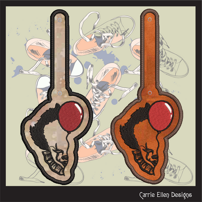 Pennywise Balloon ITH Keychain Machine Embroidery Design | Horror Clown In The Hoop Key Fob Pattern (2807)