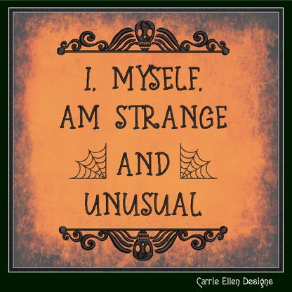 Strange and Unusual Machine Embroidery Design, Halloween Saying, Cobwebs Beetlejuice Embroidery Pattern, 6 Sizes (2816)