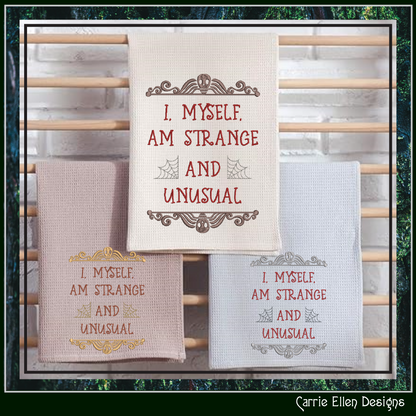 Strange and Unusual Machine Embroidery Design, Halloween Saying, Cobwebs Beetlejuice Embroidery Pattern, 6 Sizes (2816)