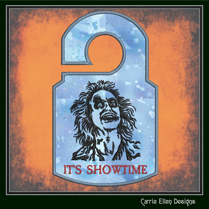 Beetlejuice ITH Door Hanger Embroidery Design, Fan Favorite Character Door Sign, Halloween Movie Character (2819)