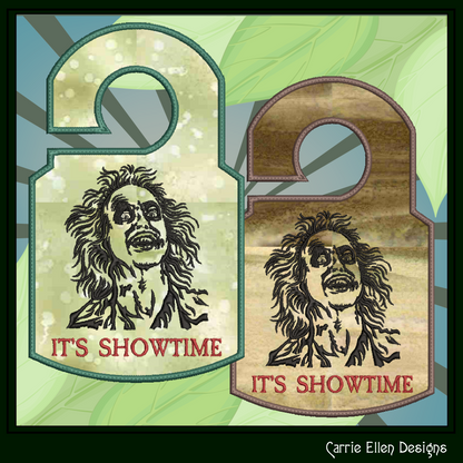 Beetlejuice ITH Door Hanger Embroidery Design, Fan Favorite Character Door Sign, Halloween Movie Character (2819)