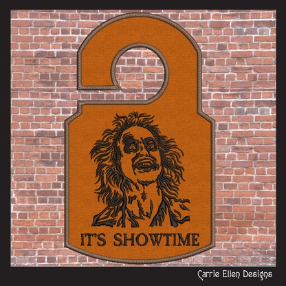 Beetlejuice ITH Door Hanger Embroidery Design, Fan Favorite Character Door Sign, Halloween Movie Character (2819)