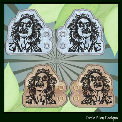 Beetlejuice ITH Shoe Wing Embroidery Design – In The Hoop Character Shoe Charms, Halloween Movie Character (2820)