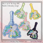 Princess Celestia ITH Key Fob Machine Embroidery Design | My Little Pony Inspired In-The-Hoop Bag Tag Project (2832)