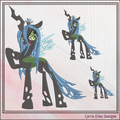 Queen Chrysalis Machine Embroidery Design | My Little Pony Equestrian Girl Gen 5 | Fan Art Design | 6 Sizes (2836)