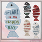 Lake Life Machine Embroidery Design Saying, The Lake is my Happy Place, Family Camping Fishing House Decor (2845)