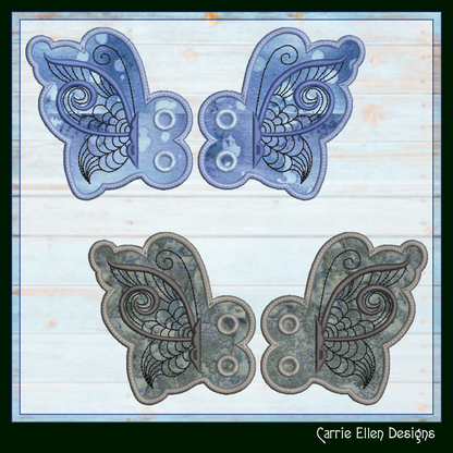 Butterfly In The Hoop Machine Embroidery Shoe Wings – Butterfly Bat Wings for Shoes and Boots, 4x4 and 5x7 Hoop Machine Embroidery Project (2854)