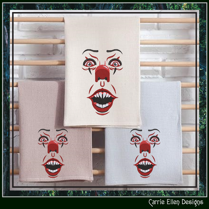 Creepy Clown Face Machine Embroidery Design | Pennywise Clown Embroidery Pattern | Halloween Face Stitch File, 6 Sizes (2858)