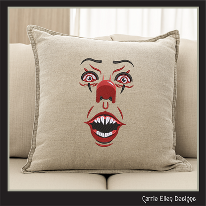 Creepy Clown Face Machine Embroidery Design | Pennywise Clown Embroidery Pattern | Halloween Face Stitch File, 6 Sizes (2858)