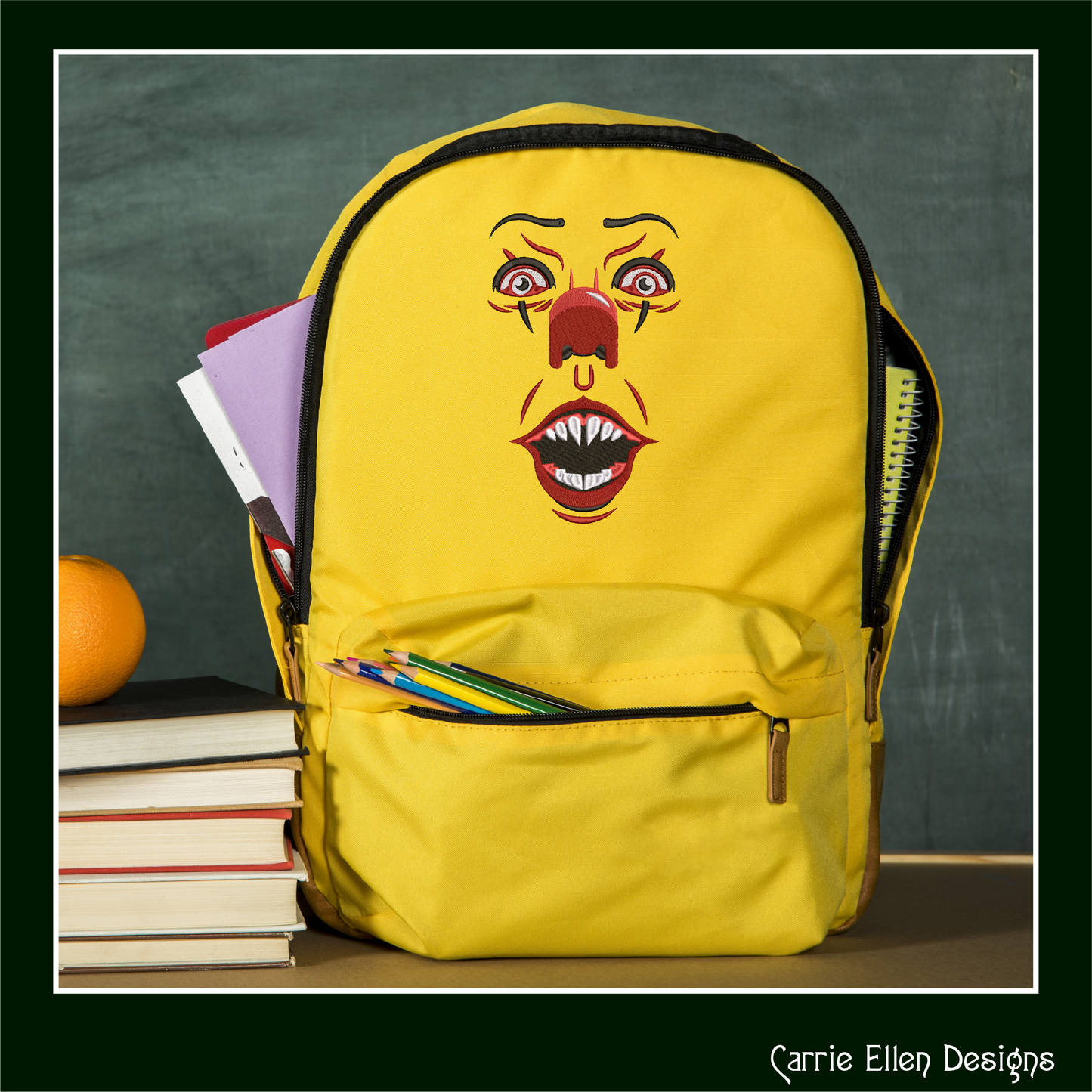 Creepy Clown Face Machine Embroidery Design | Pennywise Clown Embroidery Pattern | Halloween Face Stitch File, 6 Sizes (2858)
