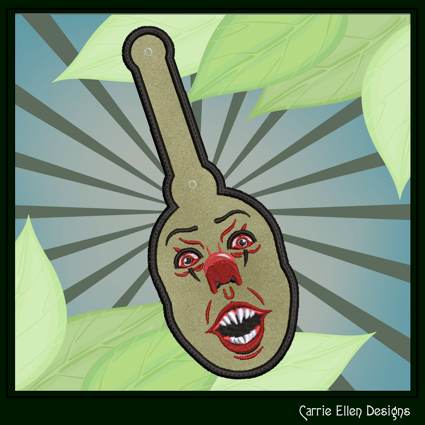 Pennywise the Clown ITH Keychain Machine Embroidery Design | Horror Clown In The Hoop Key Fob Pattern (2859)