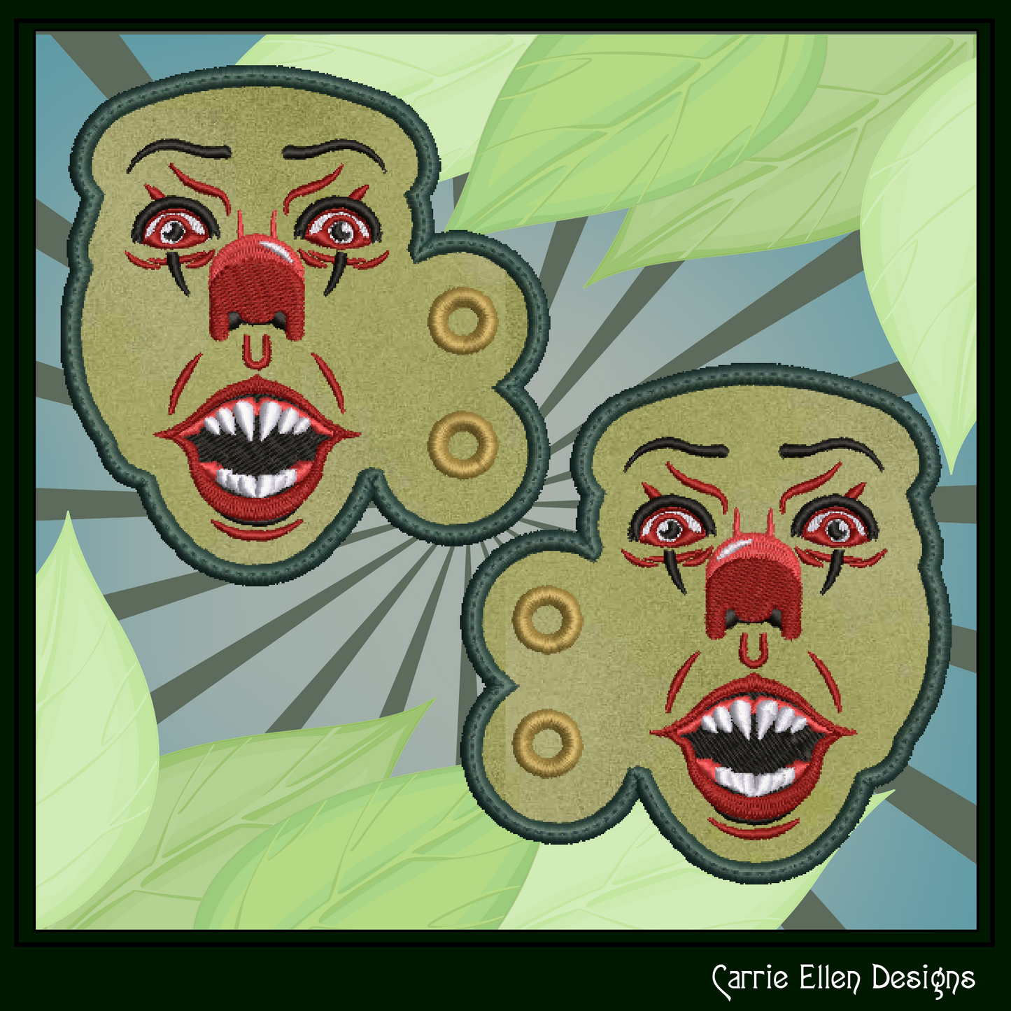 Pennywise The Clown Shoe Wings ITH Machine Embroidery Design | Horror-Inspired Lace-Up Sneaker Accessory | Spooky Shoe Charm Embroidery File (2860)