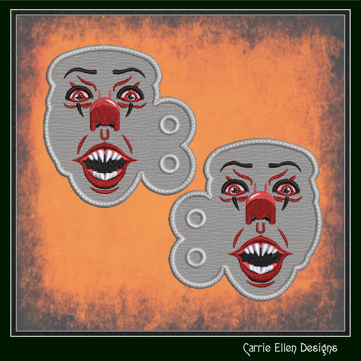 Pennywise The Clown Shoe Wings ITH Machine Embroidery Design | Horror-Inspired Lace-Up Sneaker Accessory | Spooky Shoe Charm Embroidery File (2860)
