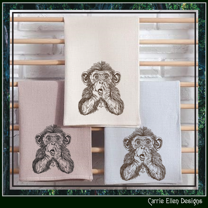 Chimpanzee Sketch Machine Embroidery Design | Realistic Monkey Embroidery Pattern | Wildlife Animal Sketch Stitch File, 6 Sizes (2868)