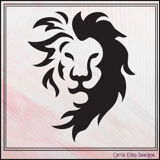 Lion SVG Design, Animal Clipart, Lion Head Silhouette Vector Art File, Wild Cat Design (2873)