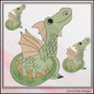 Baby Dragon Machine Embroidery Design | Fantasy Dragon Stitch File | Whimsical Dragon Embroidery Pattern | Kawaii Magical Creature , 6 Sizes, (2880)