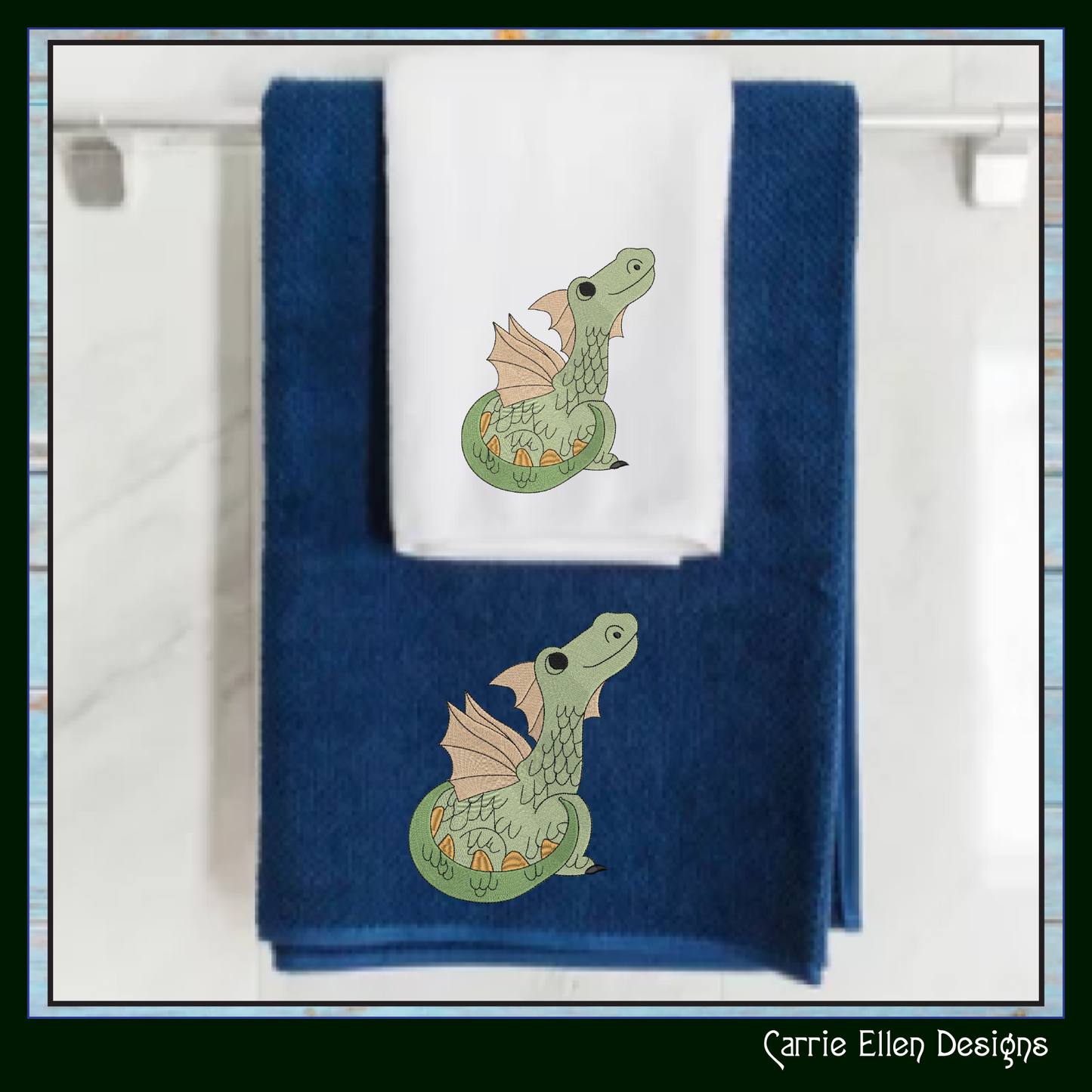 Baby Dragon Machine Embroidery Design | Fantasy Dragon Stitch File | Whimsical Dragon Embroidery Pattern | Kawaii Magical Creature , 6 Sizes, (2880)