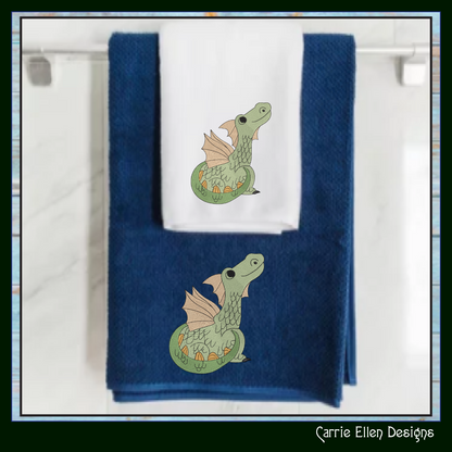 Baby Dragon Machine Embroidery Design | Fantasy Dragon Stitch File | Whimsical Dragon Embroidery Pattern | Kawaii Magical Creature , 6 Sizes, (2880)
