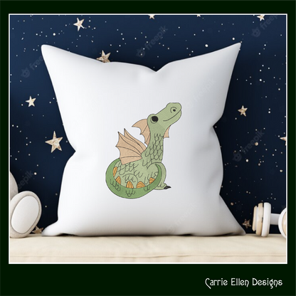 Baby Dragon Machine Embroidery Design | Fantasy Dragon Stitch File | Whimsical Dragon Embroidery Pattern | Kawaii Magical Creature , 6 Sizes, (2880)