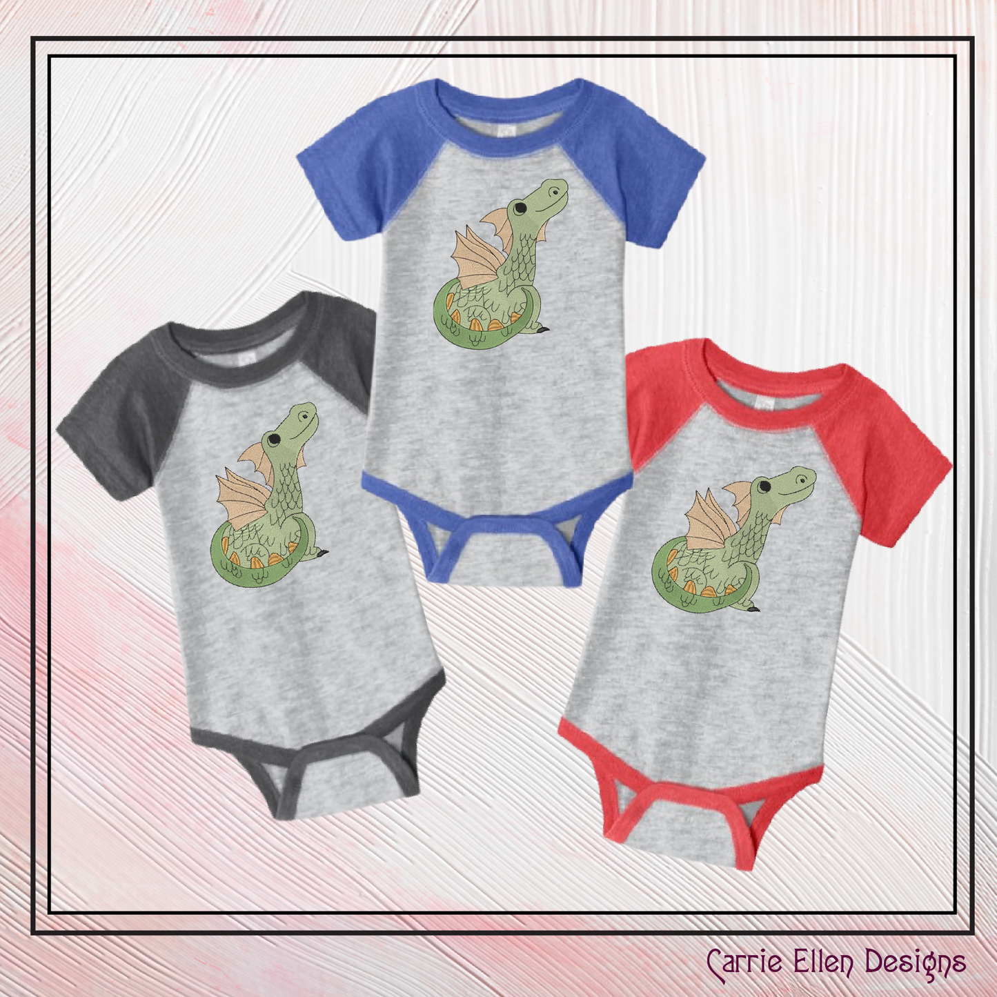 Baby Dragon Machine Embroidery Design | Fantasy Dragon Stitch File | Whimsical Dragon Embroidery Pattern | Kawaii Magical Creature , 6 Sizes, (2880)
