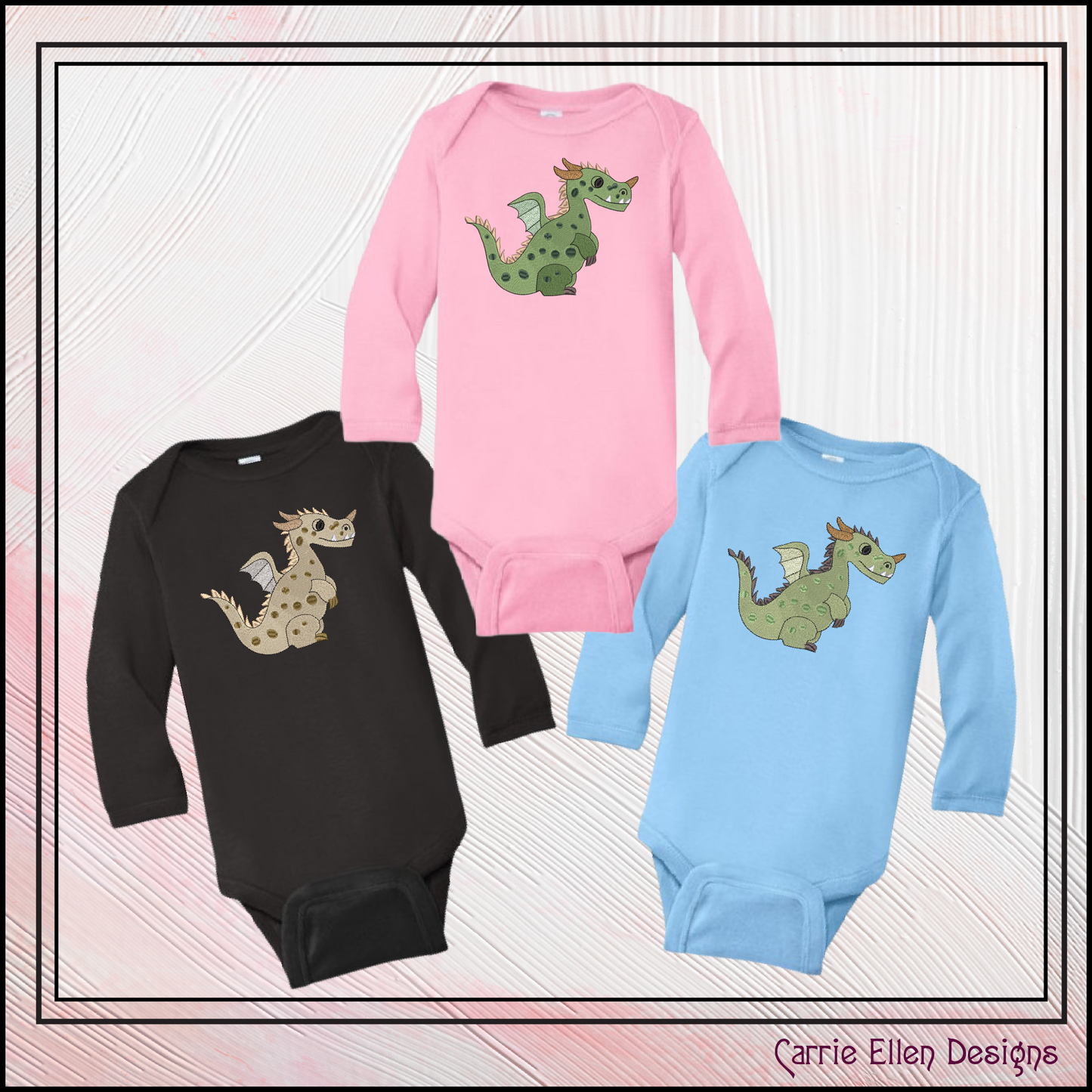 Cute Green Baby Dragon Machine Embroidery Design | Fantasy Dragon Stitch File | Whimsical Dragon Embroidery Pattern | Kawaii Magical Creature , 6 Sizes, (2887)