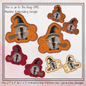 Witch Gnome ITH Shoe Wing Machine Embroidery Design, Witch with Broomstick Halloween Gnome In The Hoop (2897)