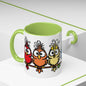 Colorful Cartoon Birds Coffee Mug — Chicks on a Stick 11/15oz Accent Mug (4278)