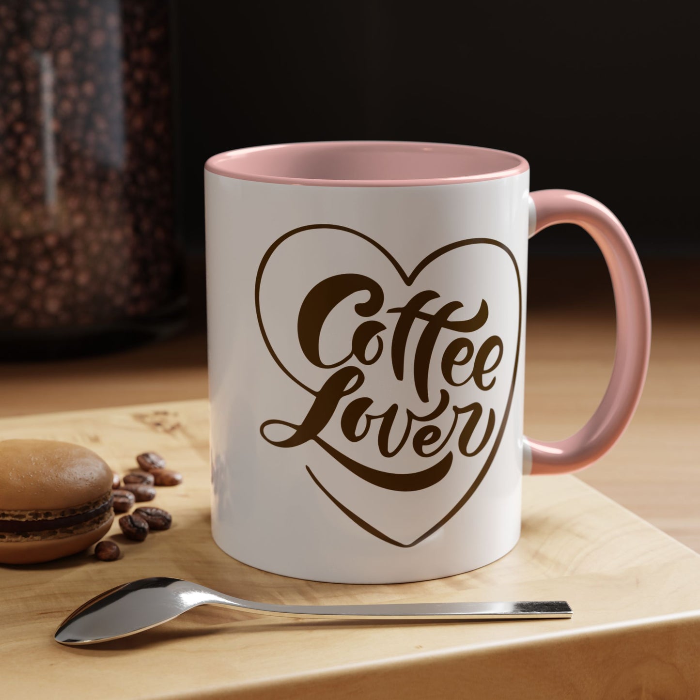 Coffee Lover Heart Design Ceramic Accent Mug | Coffee Lover Gift Idea | 11oz & 15oz (3799)