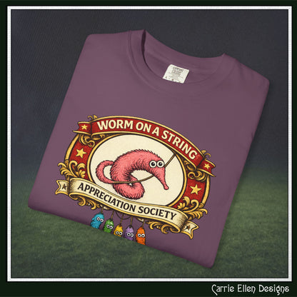 Worm on a String Appreciation Society T-Shirt | Comfort Colors® Short Sleeve Tee (3897)