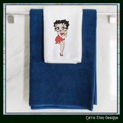 Betty Boop Standing Machine Embroidery Design | Retro Cartoon Vintage Inspired Stitch File, 6 sizes (2934)