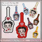 Betty Boop ITH Key Tag Machine Embroidery Design | In The Hoop Keychain (2936)