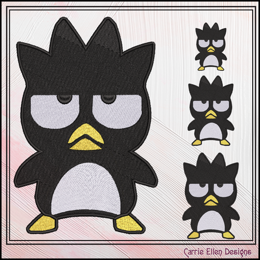 Penguin Cartoon Character Machine Embroidery Design, Badtz Maru Hello Kitty and Friends Fandom Cartoon, 6 Sizes (2945)