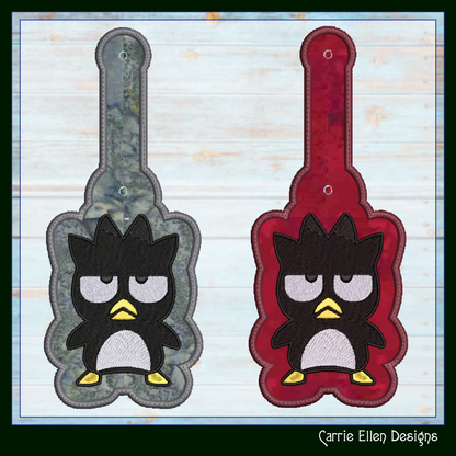 Badtz Maru Penguin ITH Key Fob Machine Embroidery Design | Sanrio Fandom Cartoon Key Tag | Cosplay Gift Project (2946)