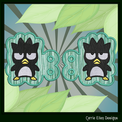 Penguin Character In The Hoop Machine Embroidery Shoe Wing Design, ITH Badtz Maru Hello Kitty and Friends Fandom Cartoon (2947)
